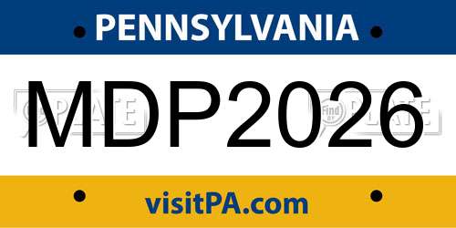 MDP2026 Pennsylvania License Plate