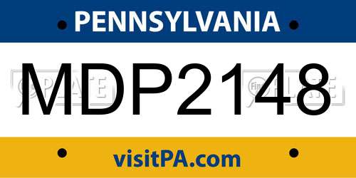 MDP2148 Pennsylvania License Plate