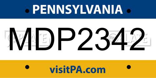 MDP2342 Pennsylvania License Plate