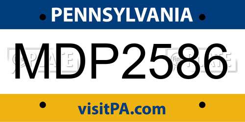 MDP2586 Pennsylvania License Plate