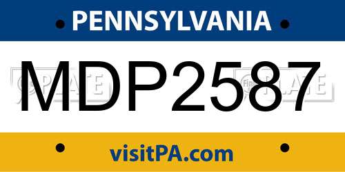 MDP2587 Pennsylvania License Plate