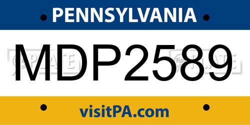 MDP2589 Pennsylvania License Plate