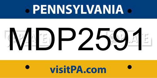 MDP2591 Pennsylvania License Plate