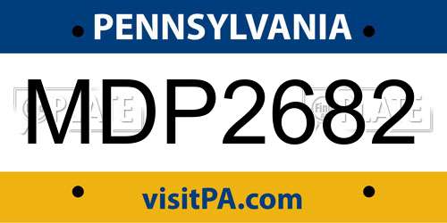 MDP2682 Pennsylvania License Plate