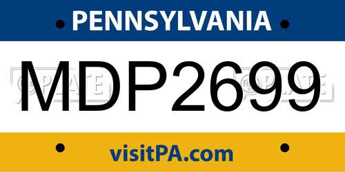 MDP2699 Pennsylvania License Plate
