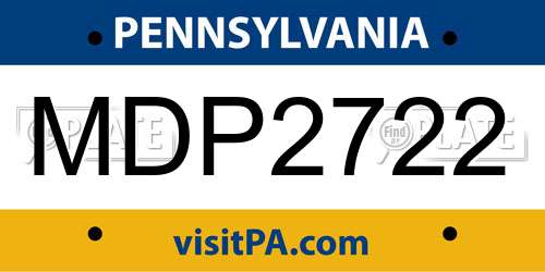 MDP2722 Pennsylvania License Plate