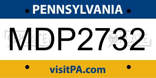 MDP2732 Pennsylvania License Plate