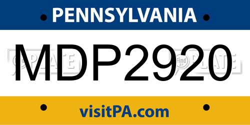 MDP2920 Pennsylvania License Plate