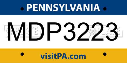 MDP3223 Pennsylvania License Plate