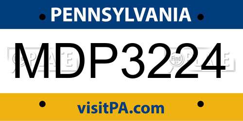 MDP3224 Pennsylvania License Plate