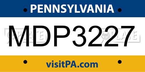 MDP3227 Pennsylvania License Plate
