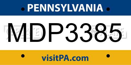 MDP3385 Pennsylvania License Plate