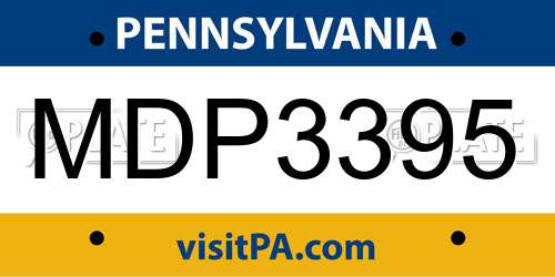 MDP3395 Pennsylvania License Plate
