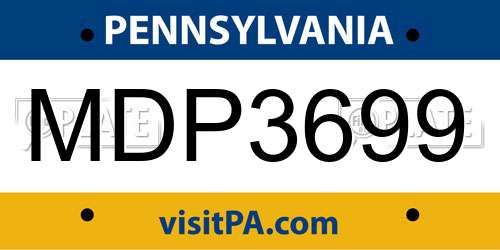 MDP3699 Pennsylvania License Plate