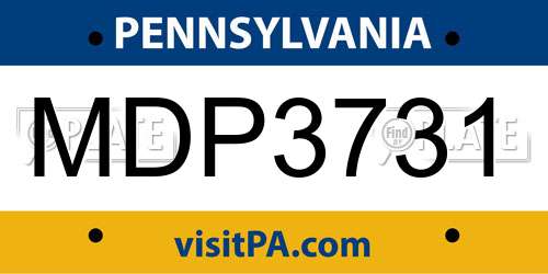 MDP3731 Pennsylvania License Plate
