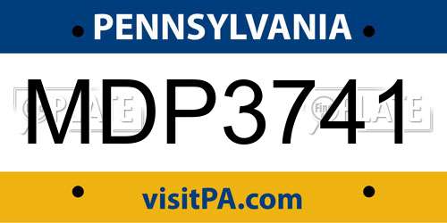 MDP3741 Pennsylvania License Plate
