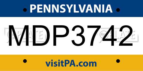 MDP3742 Pennsylvania License Plate