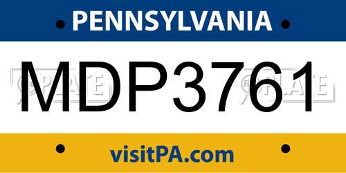 MDP3761 Pennsylvania License Plate