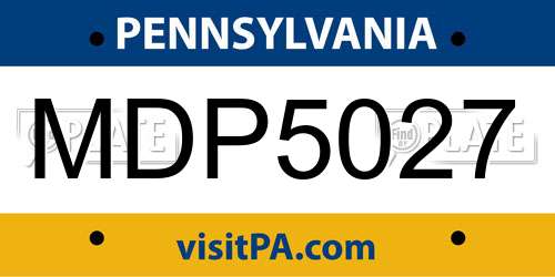 MDP5027 Pennsylvania License Plate
