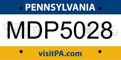 MDP5028 Pennsylvania License Plate