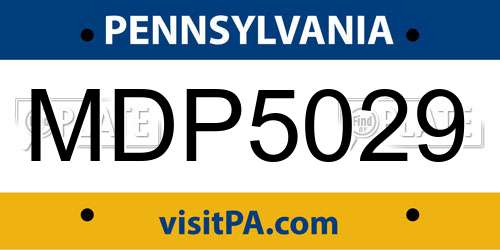 MDP5029 Pennsylvania License Plate