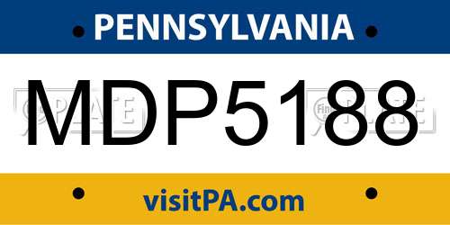 MDP5188 Pennsylvania License Plate