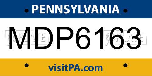 MDP6163 Pennsylvania License Plate