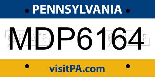 MDP6164 Pennsylvania License Plate