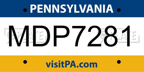 MDP7281 Pennsylvania License Plate