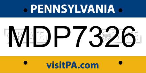 MDP7326 Pennsylvania License Plate