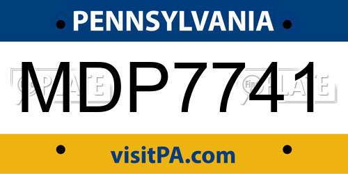 MDP7741 Pennsylvania License Plate