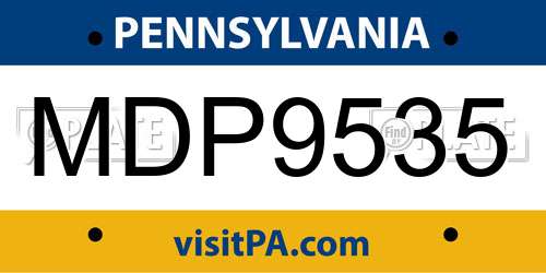 MDP9535 Pennsylvania License Plate