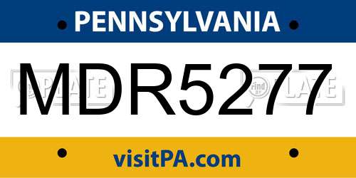 MDR5277 Pennsylvania License Plate