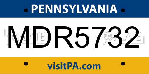 MDR5732 Pennsylvania License Plate