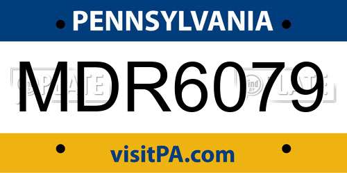 MDR6079 Pennsylvania License Plate