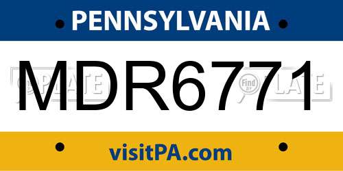 MDR6771 Pennsylvania License Plate