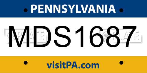 MDS1687 Pennsylvania License Plate