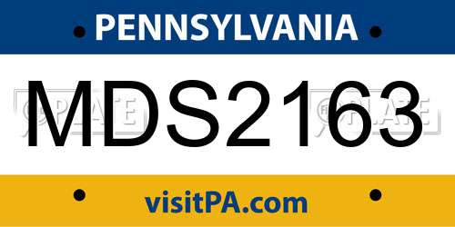 MDS2163 Pennsylvania License Plate