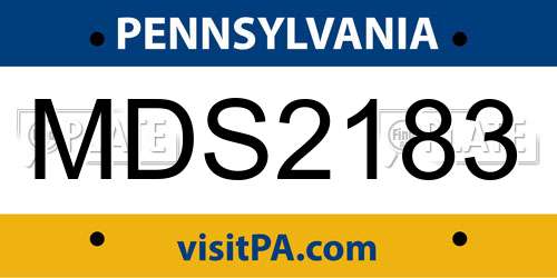 MDS2183 Pennsylvania License Plate