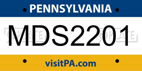 MDS2201 Pennsylvania License Plate