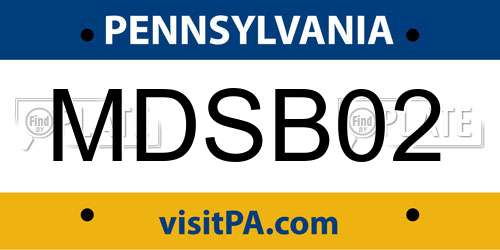 MDSB02 Pennsylvania License Plate