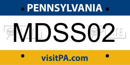MDSS02 Pennsylvania License Plate
