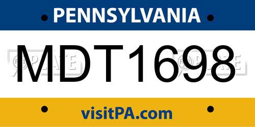 MDT1698 Pennsylvania License Plate