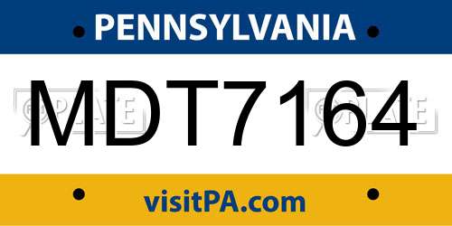 MDT7164 Pennsylvania License Plate