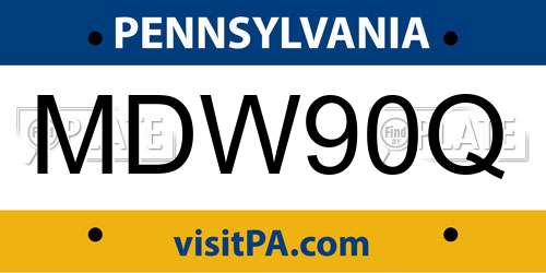 MDW90Q Pennsylvania License Plate