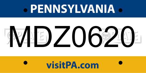 MDZ0620 Pennsylvania License Plate