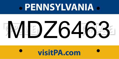 MDZ6463 Pennsylvania License Plate