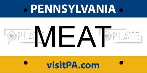 MEAT Pennsylvania License Plate