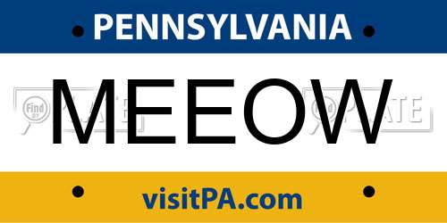 MEEOW Pennsylvania License Plate