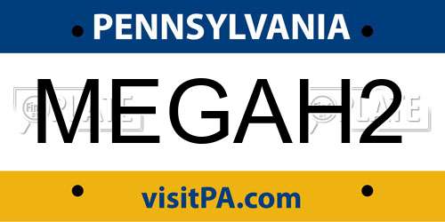 MEGAH2 Pennsylvania License Plate